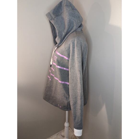 Under armour LG gray and purple hoodie pullover - Picture 2 of 5